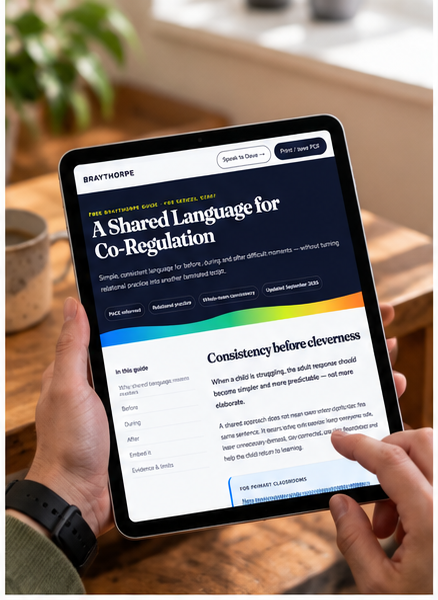 A Shared Language for Co-Regulation shown on a tablet